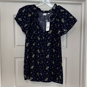 GAP Dark Blue Floral Top
